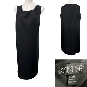 Kasper Woman dress plus size 22w Classic Black sleeveless knee length office